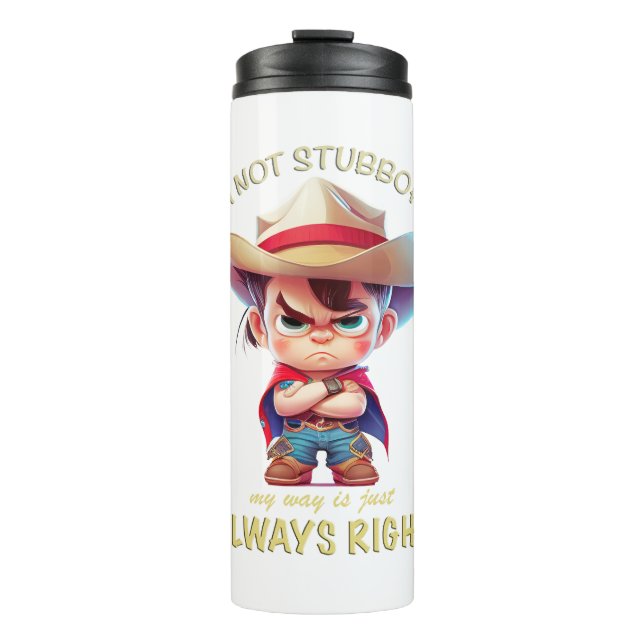 Termo Cowboy No soy testarudo, mi camino siempre está bi (Anverso)