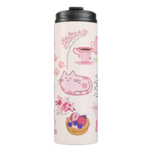 Termo Cozor de gatos rosados