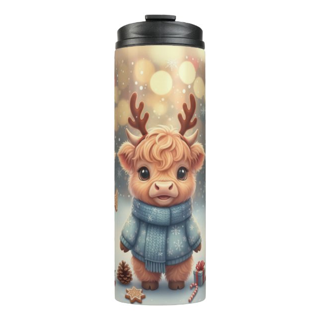 Termo Cozy Christmas Highland Cows Tumbler (Anverso)
