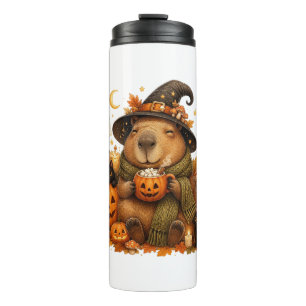 Termo Cozy Halloween Capybara Witch Hot Cocoa Coffee
