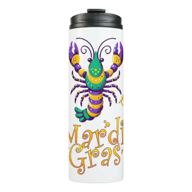 Termo Crayfish Fleur de lis Mardi Gras (Anverso)
