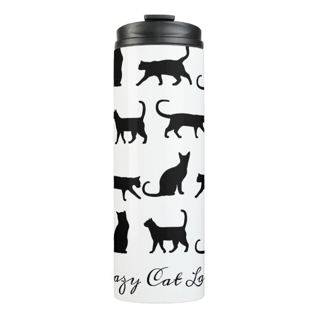 Termo Crazy Cat Lady Black Cat Silhouts (Anverso)
