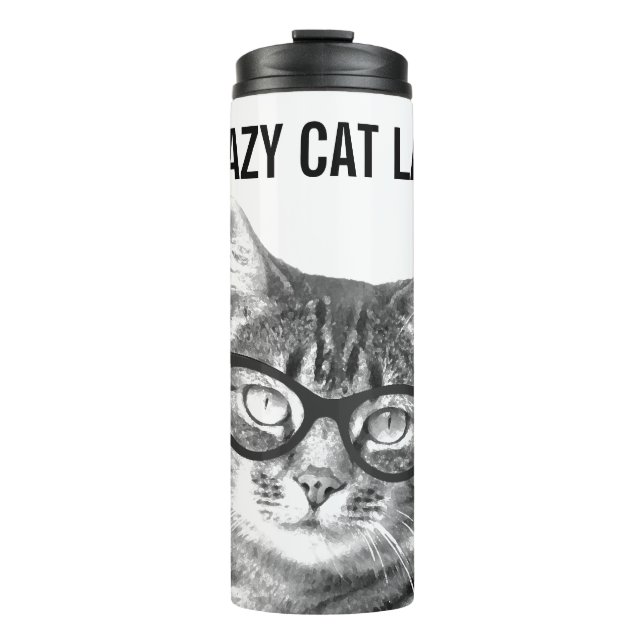 Termo CRAZY CAT LADY termal tumbler mug de viaje (Anverso)