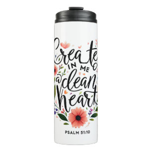 Termo Crea en Mí un Corazón floral limpio