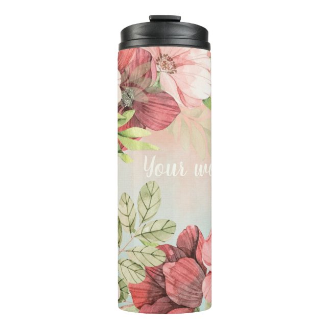 Termo Crea tu propia flor rosa y roja (Anverso)