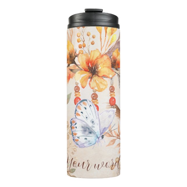 Termo Crea tu propia mariposa y flores (Anverso)