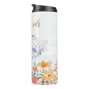Termo Crea tu propia mariposa y flores silvestres
