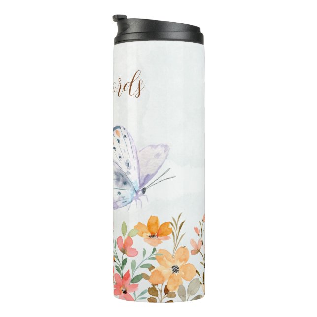 Termo Crea tu propia mariposa y flores silvestres (Rotado hacia la derecha)