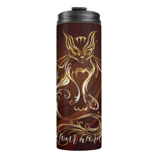 Termo Crea tu propio gato rojo y dorado