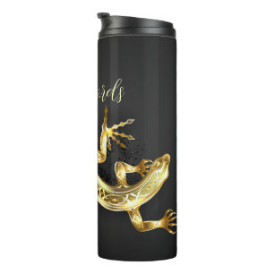 Termo Crea tu propio lagarto negro y dorado