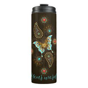 Termo Crear su propia mariposa azul Paisley