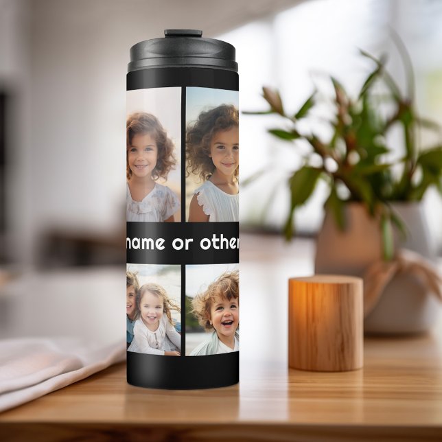 Termo Crear un Collage de fotos Personalizado con 8 foto (Personalized Thermal Tumbler - Add Photos, Text - Customize Completely in the Advanced Design Area)
