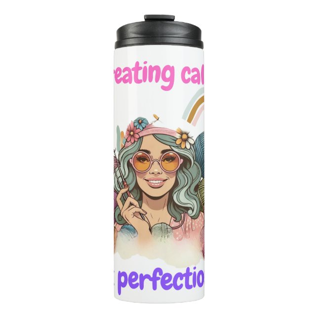 Termo Creating calm, not perfection - Retro knitting gir (Anverso)
