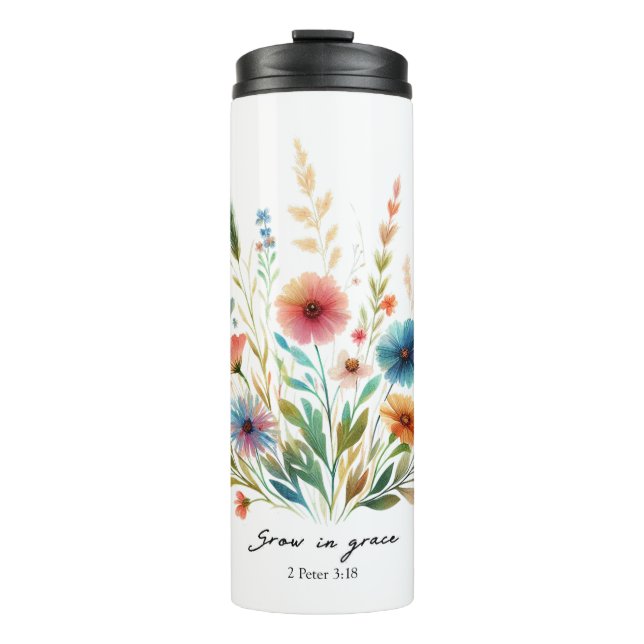 Termo Crecer en gracia floral (Anverso)