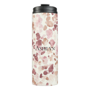 Termo Crema rosa Chocolate Brown Abstract Leopardo Anima