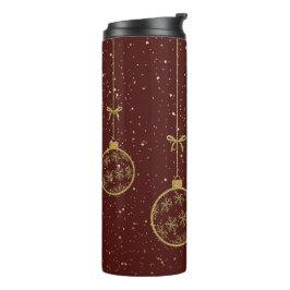 Termo Crimson & Gold Ornament Christmas Thermal Tumbler
