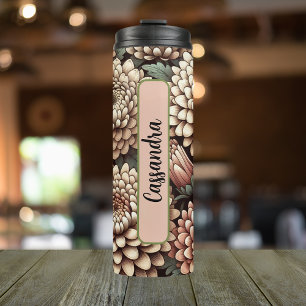 Termo Crisantemo de flor de nacimiento personalizado en 