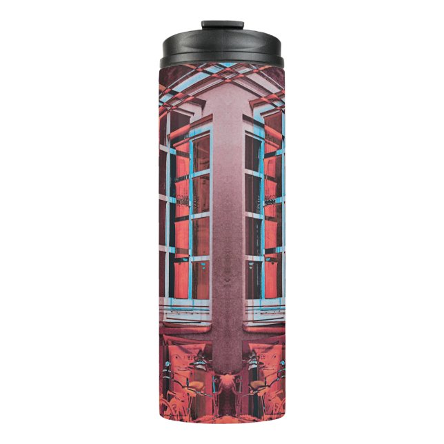 Termo Cristal azul rojo Copenhague reflejo arte digital (Anverso)