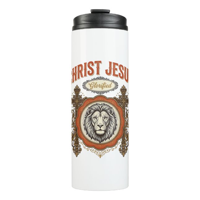 Termo Cristo Jesús Fe Vintage León (Anverso)