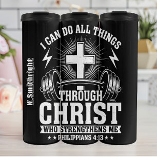 Termo Cristo me fortalece gráfico filipino
