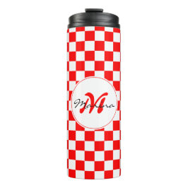 Termo Croacia | Hrvatska | Monograma de nombre a cuadros