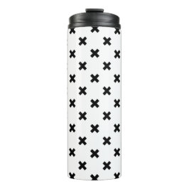 Termo Cruces de polka negra sobre blanco