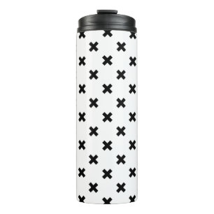 Termo Cruces de polka negra sobre blanco
