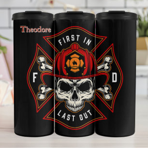 Termo Cruz de Malta de cráneo de bombero
