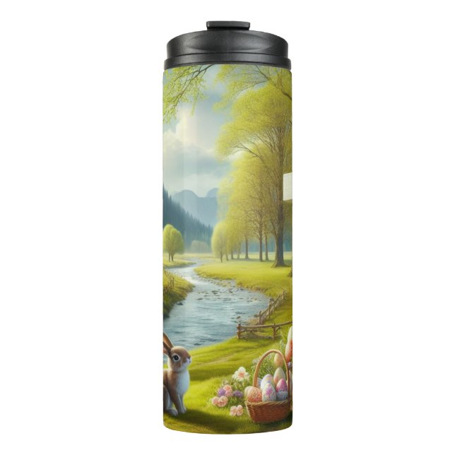 Termo Cruz de Pascua con conejo y huevos (Anverso)
