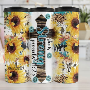 Termo Cruz Fuerte: Proverbios 31:25