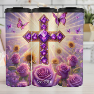Termo Cruz Gemstone: Radiante, majestad floral