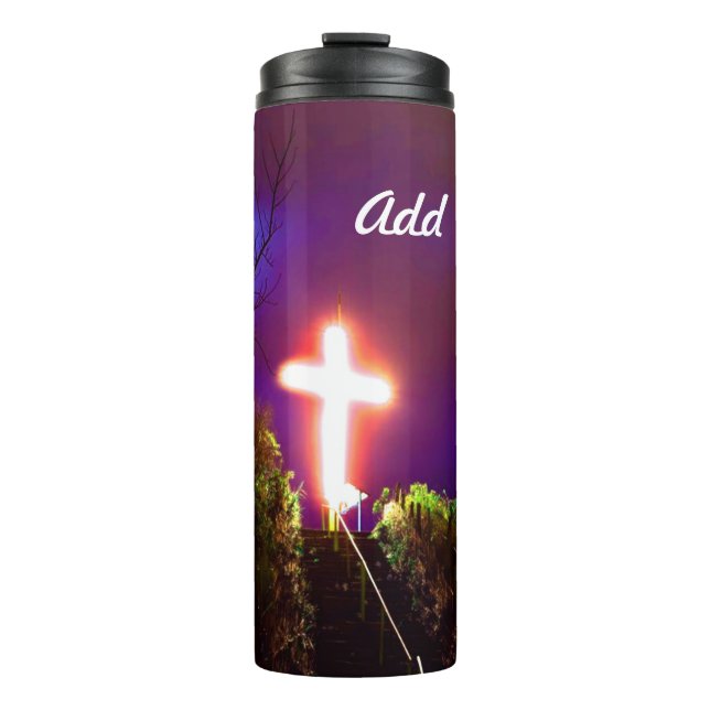 Termo Cruza brillante de noche que Dios ama (Anverso)