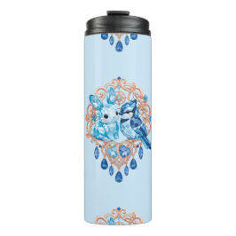 Termo Crystal Blue Bunny and Blue Jay Heart