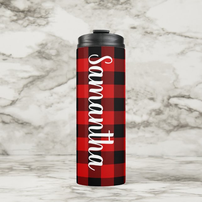 Termo Cuadro de Búfalo Rojo y Negro Personalizado (Subido por el creador)