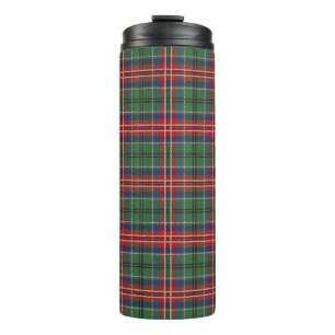 Termo Cuadro de Clan MacCulloch Tartán Verde Rojo Azul
