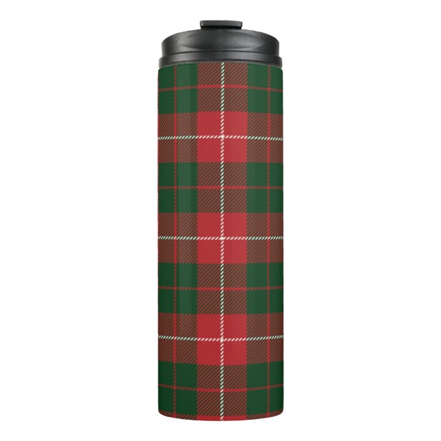 Termo Cuadro de Clan MacKinnon Verde Rojo Tartán (Anverso)
