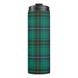 Termo Cuadro de Plaid escocés Clan Henderson Verde Negro