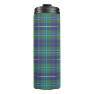 Termo Cuadro Escocés Clan Douglas Tartán Azul Verde