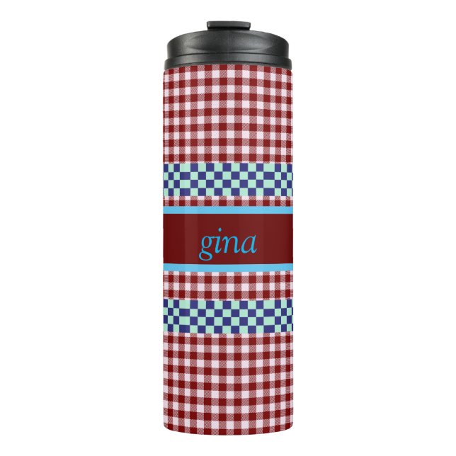 Termo Cuadro Escocés Personalizado (Anverso)