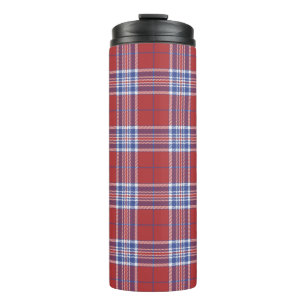 Termo Cuadro Escocés Rojo Blanco Azul Patriótico America