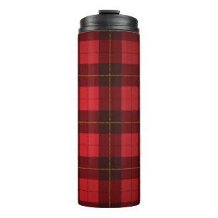 Termo Cuadro Escocés Rojo Negro Rústico Elegante