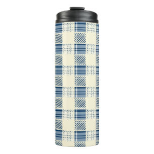 Termo Cuadros azules y limón
