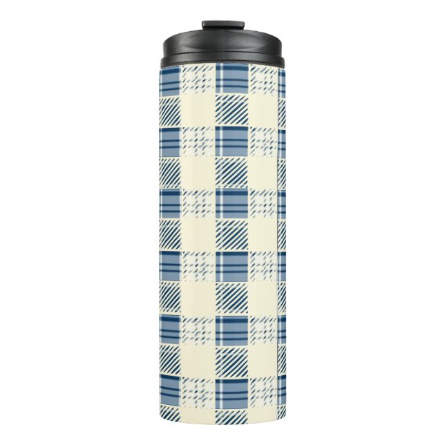 Termo Cuadros azules y limón (Anverso)
