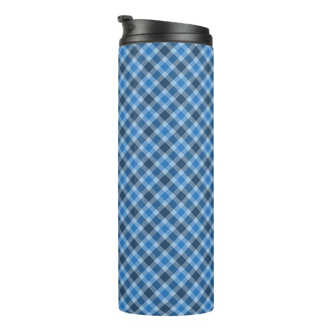 Termo Cuadros de gingham azul básico/azul bebé diagonale (Rotado hacia la derecha)