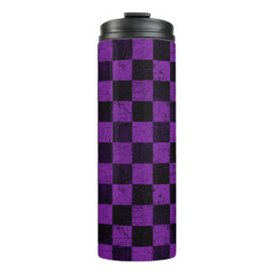 Termo Cuadros Rústicos, Morado y Negro