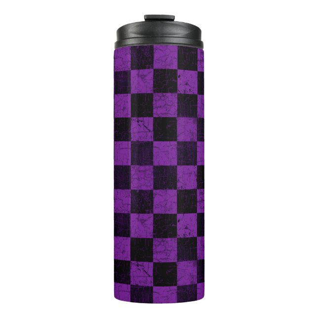 Termo Cuadros Rústicos, Morado y Negro (Anverso)