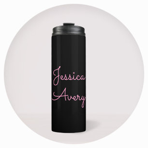 Termo Cualquier nombre Script rosa genial editable sob