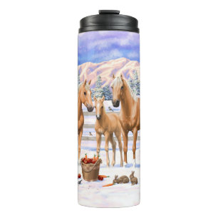Termo Cuatrimestre Palomino De Caballos En Nieve De Invi