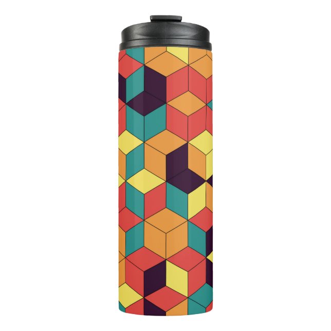 Termo Cubos geométricos, color, sin costuras, patrón vin (Anverso)
