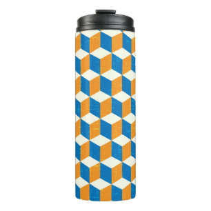 Termo Cubos isométricos retro, ilusión geométrica